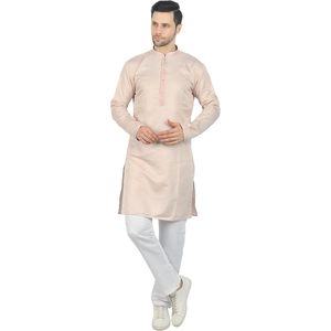 Kurta traditionnel en coton pour hommes, manches longues |   Kurta longue respirante pour festival ethnique, mariage ou tenue décontractée, coupe régulière, pour usage quotidien - Product Image 1