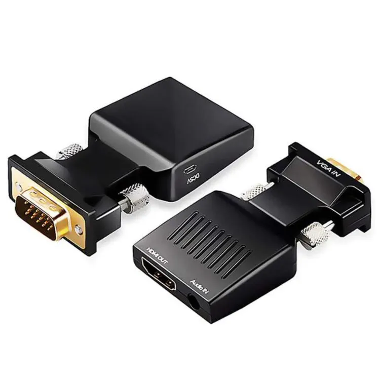 VGA to HDMI Adapter with Audio (Old PC to New TV/Monitor with HDMI), Male VGA (D-Sub,15-pin) to HDMI Video Converter for TV