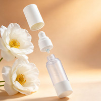 Flacon de luxe en plastique AS, conteneur sans air 30 ml, cylindre vide, pompe à lotion, pulvérisateur sous vide populaire, flacon vide pour sérum