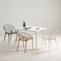 Restaurant Salle À Manger Chaise Transparent Empilable En Plastique Nouveau Design Sans Bras Italien Minimaliste Moderne Moderne Meubles Support