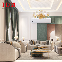 Muebles de Apartamento Ecológicos de Madera Maciza de Lujo IDM, Juego de Sofás Modernos, Sofá Modular Seccional Tapizado, Cama para Proyectos de Hoteles y Villas