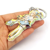 Impression promotionnelle En Plastique Porte-clés arc-en-ciel transparent acrylique charme Vograce
