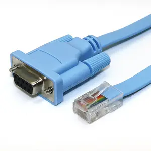 Port réseau Rj45 vers Rs232 vers port série, câble 8p8c à noyau de cuivre mâle à femelle, câble bleu soudé à l'étain en métal personnalisé