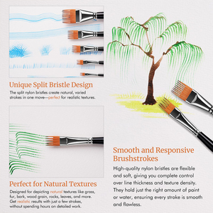 Xin Bowen - Juego de 5 Cepillos Profesionales Planos para Peinar, con Tubo de Cobre, Cerdas de Nailon Resistentes para Artistas - Product Image 3