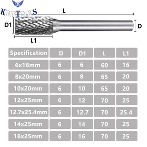SA-5 Đôi Cắt Carbide Mũi Khoan Tungsten Burr <span class=keywords><strong>Bit</strong></span> Xi Lanh Hình Dạng Với 1/4 "<span class=keywords><strong>Shank</strong></span> Kim Loại Đánh Bóng Tập Tin Cho Die Grinder bits - Product Image 5