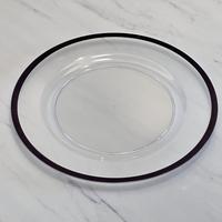 Assiettes de présentation rondes en plastique transparent avec bordure dorée Assiette de présentation en acrylique de 13 pouces décorative pour mariage Vente en gros