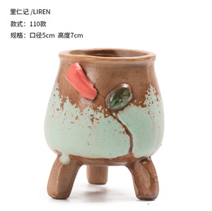 Maceta coreana creativa pintada <span class=keywords><strong>a</strong></span> <span class=keywords><strong>mano</strong></span> para plantas, maceta verde suculenta - Product Image 4