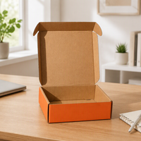 Boîte cadeau carrée auto-élevante en carton ondulé Kraft, écologique et recyclable, avec pelliculage brillant, pour bougies, cadres photo et expédition