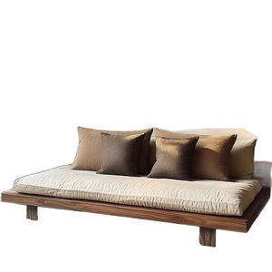 Sofá de Tres Plazas de Madera Maciza para Sala de Estar, Diseño Pastoral con Armazón Natural, Estilo <span class=keywords><strong>Casual</strong></span> y Suave, Origen China - Product Image 5