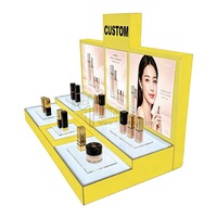 Présentoirs de Comptoir en Acrylique Personnalisés pour Cosmétiques et Soins de la Peau, Présentoirs Dorés Lumineux à LED pour Parfums – Vente en Gros