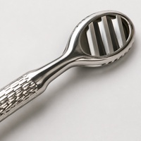 FLEY Pinces à pain haut de gamme durables et écologiques en acier inoxydable, nouveau design, décor cerise, pinces alimentaires or et argent pour service de buffet