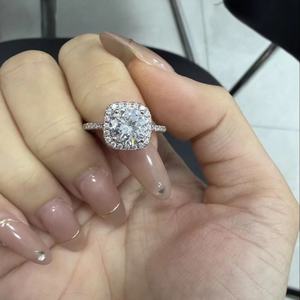 Anillo Ajustable de Plata de Ley 925 con Moissanita de 1CT/2CT, Joyería Brillante para Compromiso, Regalo para Mujer, Unisex, Venta Caliente 2026 - Product Image 1