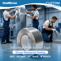 Bande de caoutchouc butyle 0,75 mm, largeur étroite 12 mm, étanche, anti-âge, avec support en feuille d'aluminium, faible résidu, pour verrière de véranda et mur-rideau en verre