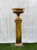 Dekorasi pernikahan rumah pilar Resin vas lantai Fiberglass vas bunga alas Roman kolom Fiberglass Plinths berdiri dan Urnes