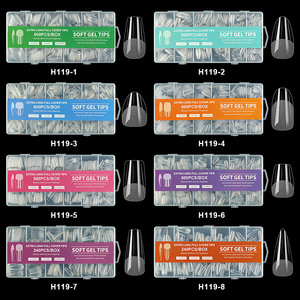 Extra Long Soft Gel Nail <strong>Tips</strong> 600Pcs Box Ultra Thin No Need to File Half Matte Press on Nails for Nail Extension and Manicure - Product Image 2