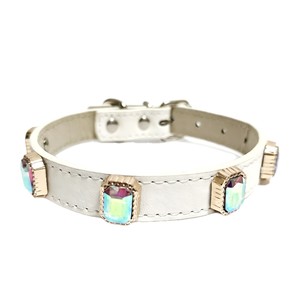 Collier pour animaux de compagnie en strass, cuir de luxe, couleur unie, pour grands chiens, toutes saisons - Product Image 5