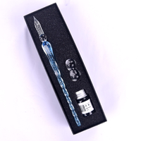 Ensemble de stylos à plume en verre Pyrex coloré, stylos de calligraphie pour étudiants et usage financier, écriture artistique, dessin