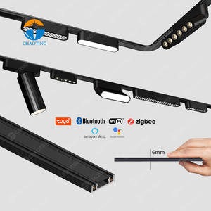 Yüksek kaliteli Tuya akıllı 48V Cob manyetik parça Spot ayarlanabilir Led mıknatıs ray lambası 2 tel lineer nokta Led manyetik işık - Product Image 1