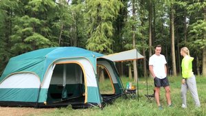 Tienda de campaña al aire libre con dos habitaciones y una zona de estar Tienda familiar portátil Impermeable de doble capa <span class=keywords><strong>para</strong></span> acampar - Product Image 6