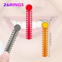 40 pièces/sac, anneaux élastiques orthodontiques multicolores, ligatures en forme de V, élastiques en caoutchouc, matériel dentaire