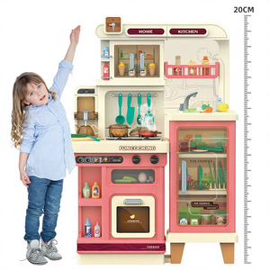 Samtoy 103 CM Grand Jeu de <span class=keywords><strong>Cuisine</strong></span> pour Enfants Filles, Jouets Alimentaires et Jeu d'Imitation, <span class=keywords><strong>avec</strong></span> Son, Lumière et Vapeur - Product Image 1