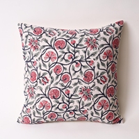 Housse de coussin carrée vintage rouge à motif botanique 100 % coton imprimée pour canapé, chambre, décoration intérieure, vente en gros