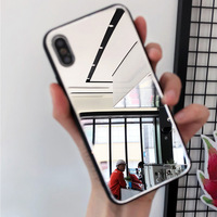Coque de téléphone tendance avec miroir intégré pour iPhone 16e, antichoc, en verre trempé, pour femmes, compatible iPhone 14 Pro Max