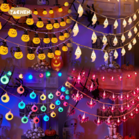 Décorations d'Halloween originales YACHEN, lumières en guirlande 3D à piles, fantômes, citrouilles, chauves-souris, pour la maison, intérieur, extérieur, fête