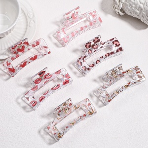 Pinzetta Love Cupid Rose grande Volume di capelli squalo pinza in plastica resistente acetato accessorio per capelli per le ragazze per san valentino - Product Image 1