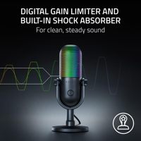 Razer Seiren V3 Chroma Mikrofon USB RGB Profesional Supercardioid dengan Sensor Tap-to-Mute untuk Streaming, Gaming, dan Podcast