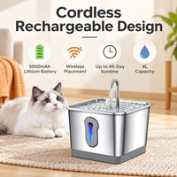 Fontaine automatique intelligente sans fil pour chats et chiens, compatible CE FCC RoHS UN38.3, OEM ODM pris en charge, pour plusieurs animaux domestiques, pompe silencieuse, utilisation domestique