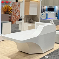 Bureau d'ordinateur de bureau haut de gamme Installation gratuite Comptoir de service en pierre blanche pour 2 personnes
