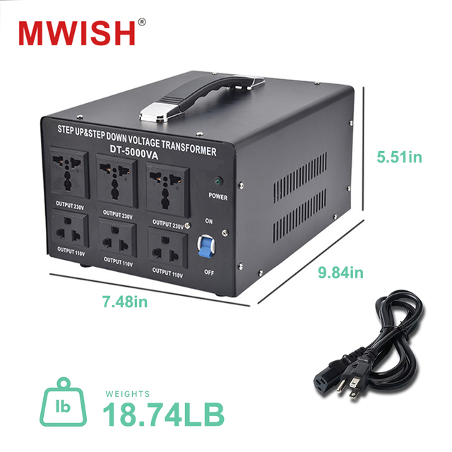 500W-5000W AC 110V 220V Voltage Converter Transformer Step up Down Bidirectional for Home Appliance Travel Industrial