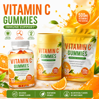 Gommes à la vitamine C saveur orange, complément alimentaire pour le soutien immunitaire, bien-être quotidien pour adultes, marque privée, formule personnalisée OEM