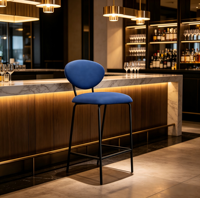Chaise de bar moderne OEM ODM en gros, tabouret de comptoir de haute qualité pour projets hôteliers, bars et cafés, marchés des États-Unis, de l'UE et du Moyen-Orient