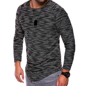 Camiseta ajustada con cuello redondo para hombre, camiseta de manga larga con músculos, Tops informales, blusa con servicio de impresión personalizado - Product Image 2