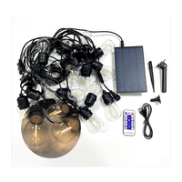 Guirlande lumineuse LED solaire S14 2200K blanc chaud 3V 3-5W 15M avec ampoule Edison en plastique à brancher pour jardin extérieur