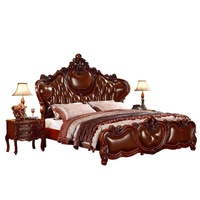 Ensembles de Chambres à Coucher de Luxe Européens, Cadre en Bois Massif, Écologiques, Durables, Nouveau Design, Lit en Cuir Capitonnée, Chambre à Coucher Haut de Gamme