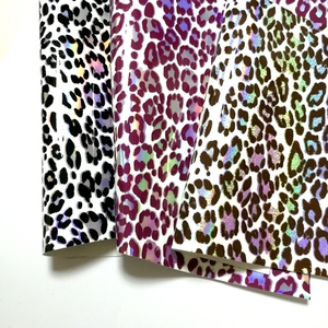 Tela Holográfica Sintética, <span class=keywords><strong>Precio</strong></span> por <span class=keywords><strong>Metro</strong></span>, Material 100% PU, Piel de Leopardo, Cuero Sintético Metálico - Product Image 1