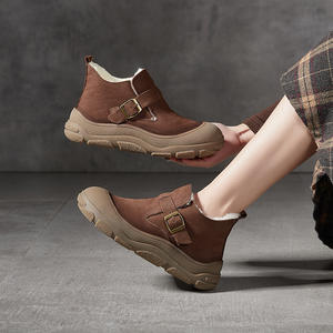 Bodisi 2026 Nuovi <span class=keywords><strong>Stivali</strong></span> <span class=keywords><strong>Invernali</strong></span> da <span class=keywords><strong>Donna</strong></span> in Vera Pelle a Metà Polpaccio con Punta Chiusa, Suola Spessa in Lana e Cotone, Antiscivolo e Termici per la Neve - Product Image 3