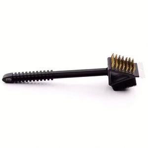 Brosse de nettoyage de barbecue d'extérieur moderne trois-en-un à long manche en acier inoxydable écologique pour pique-niques – Vente en gros - Product Image 1