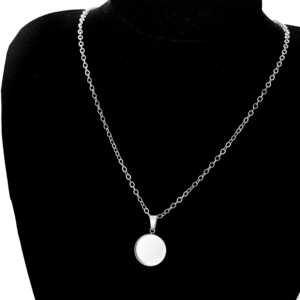 Collana in Acciaio Inossidabile Grezzo all'Ingrosso, Base per Ciondolo Circolare Personalizzabile da 16mm 20mm 25mm per Arte in Resina, Forniture per Creazione di Gioielli Fai-da-Te - Product Image 6