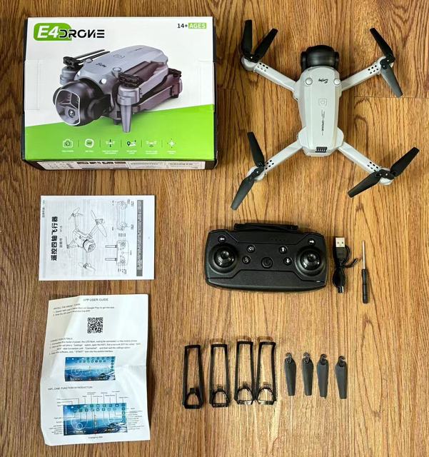 E4 New Mini 4K Foldable WiFi Drone Remote Control Dual HD Camera App Obstacle Avoidance Aerial Photography Beginners Toys Gifts