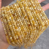 Perle d'espacement en opale jaune de 4mm pour la fabrication de bijoux.