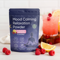Poudre de Relaxation Calmante d'Humeur de Limonade de Framboise avec L-Théanine Ashwagandha Équilibre Hormones Améliore le Sommeil Boisson en Poudre Calme