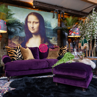 Canapé trois places en velours violet foncé de style nord-européen Yicheng Beauty pour salon, meubles design pour la maison
