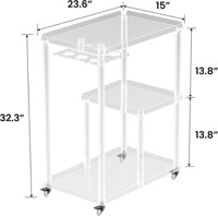 Chariot de cuisine et salle à manger personnalisé, minimaliste, de haute qualité, écologique, en acrylique, à 4 roues, durable, grande capacité, transparent, à trois niveaux