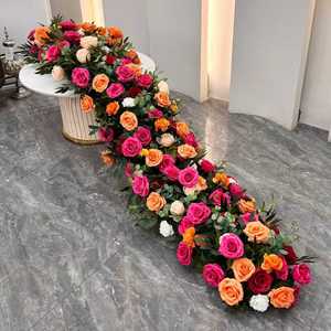 ดอกกุหลาบผ้าไหมประดิษฐ์แบบกำหนดเองสำหรับตกแต่งทางเดินงานแต่งงาน - Product Image 1