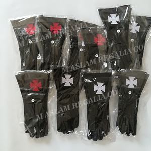 Gants en cuir souple écologiques St Thomas, longueur poignet, avec emblème maçonnique blanc, pour usage hivernal décontracté - Product Image 3