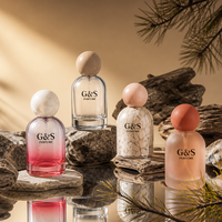 Flacon de parfum en verre de luxe personnalisé de 50 ml, bouchon rond, conteneur de parfum vide